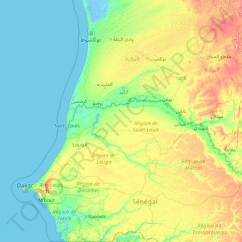 Carte Topographique Saint Louis Altitude Relief