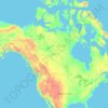 Carte topographique Amérique du Nord, altitude, relief