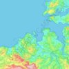 Carte topographique A Coruña, carte du relief, carte des altitudes