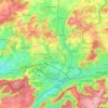 Carte topographique Aubange, altitude, relief