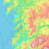 Carte topographique Pontevedra, carte du relief, carte des altitudes