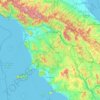 Carte topographique Toscana, altitude, relief