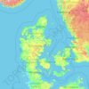 Carte topographique Danemark, altitude, relief